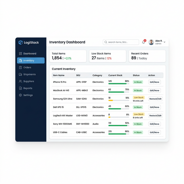 Mockup Aplikasi Manajemen Stok ANQARA